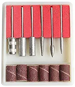 CJESLNA Nail Art 6 Drill File Bits Set Tool for Acrylic Manicure Electric Machine Carver