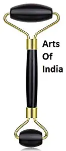 Arts Creation Black Obsidian Tourmaline Jade Roller and Gua Sha Tools Set Roller Massager Real Natural Jade Roller for Face, Eye, Neck - Beauty Jade Facial Roller for Slimming & Firming