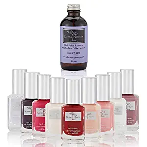 Nail Polish Karma&rsquo;s Splash - Natural Nail Polish Base Coat Set &ndash; Lavender Nail Polish Remover - NonToxic Nail Art | Vegan and Cruelty-Free Nail Paint (Pack of 10)