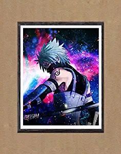 MS Fun Naruto Thunder Copy Ninja of Kakashi Fabric Canvas Artwork Poster Wall Decor,8 x 10 Inches,No Frame