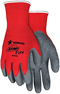 Memphis MCR Ninja N9680 Latex Coated Red Nylon Gloves Size XL (One Dozen)