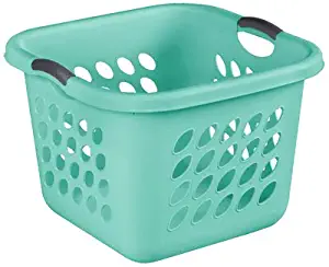 STERILITE Bushel Ultra Square Laundry Basket, Aqua Chrome