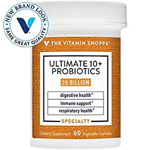 Ultimate 10+ Probiotics, 20 Billion CFUs for Digestive Health, Immune Support and Respiratory Health (60 Vegetable Capsule) by the Vitamin Shoppe