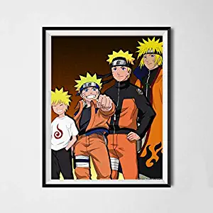 MS Fun Legend of Fire Ninja Hokage Naruto Original Design Anime Giclee Canvas Wall Art Print Poster for Decoration,8 x 10 Inches,No Frame