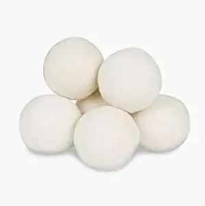 OrgaWise Wool Dryer Balls Set of 6 Pack XL 100% Organic Zealand Wool Dryer Balls Reusable Natural Fabric Softener Healthy Laundry Life Reduce Wrinkles & Static Cling, Shorten Drying Time(2.76 INCH)