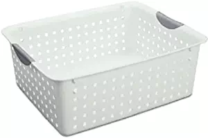 Sterilite #16268006 Large White Ultra Basket,White with Titanium Inserts