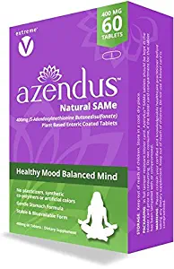 Azendus SAM-e Mood Support 400mg per Tablet, 60 Count, Same Tablets, Physician Trusted, 1 Recommended Active Form- Pure, Natural, Stable, Pharmaceutical Grade SAM-e