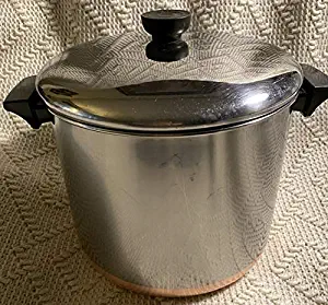 Vtg Revere Ware Copper Bottom SS 8qt Stockpot