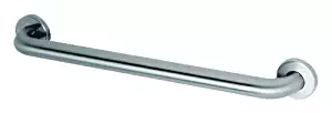Bobrick 5806x18 304 Stainless Steel Straight Grab Bar with Concealed Mounting and Snap Flange, Satin Finish, 1-1/4" Diameter x 18" Length