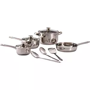 Mainstays 10-Piece Cookware Set, Stainless Steel