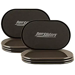 SuperSliders 4725095N Reusable XL Heavy Furniture Movers for Carpet- Quickly and Easily Move Any Item, 9-1/2" x 5-3/4" Brown (8 Pack)