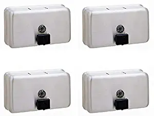 Bobrick B-2112 Classic Series Surface-Mounted Soap Dispenser,satin-finish stainless steel (Pack of 4)