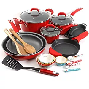 The Pioneer Woman Vintage Speckle 24-Piece Cookware Combo Set