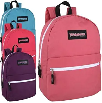 24 Pack- Classic 17 Inch Backpacks in Bulk Wholesale Back Packs for Boys and Girls