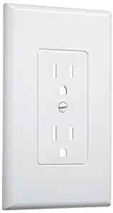 TayMac 2500W Decorator Wall Plate for Grounded Duplex Receptacle, White