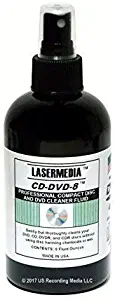 Lasermedia CD-DVD-8 Compact Disc/CDR and DVD-DVD-R Cleaner (Not a Scratch Remover) 8 Ounce Spray Bottle