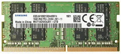 Samsung 16GB DDR4 PC4-21300, 2666MHZ, 260 PIN SODIMM, 1.2V, CL 19 laptop ram memory module