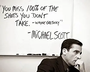Get Motivated You Miss 100% of The Shots .Michael Scott Quote 22- The Office Poster (16 X 25 inch, Rolled) Print Sticker Retro Unframed Wall Art Gifts 40x63cm